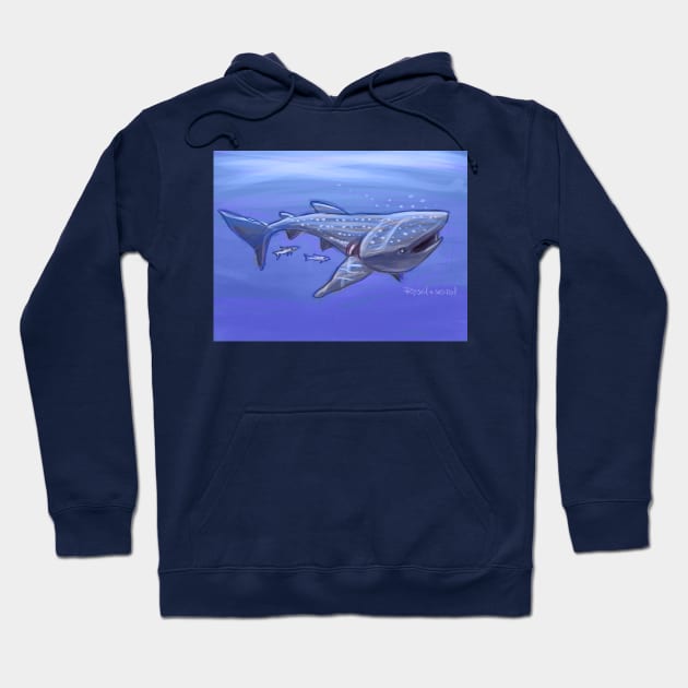 Whale Shark Sketch Hoodie by Dustin Resch